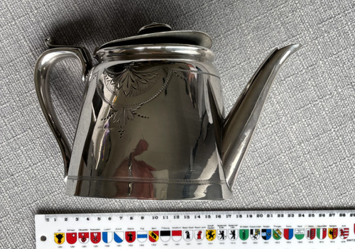 Antique silver plated teapot - plated,