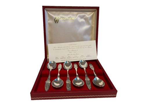 Silver plate spoon set - silver,