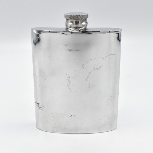 Vintage silver plated hipflask - plated,