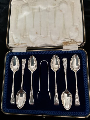 Cased sterling silver - cased, 6x