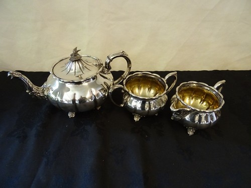 Victorian silver plate melon - victorian,
